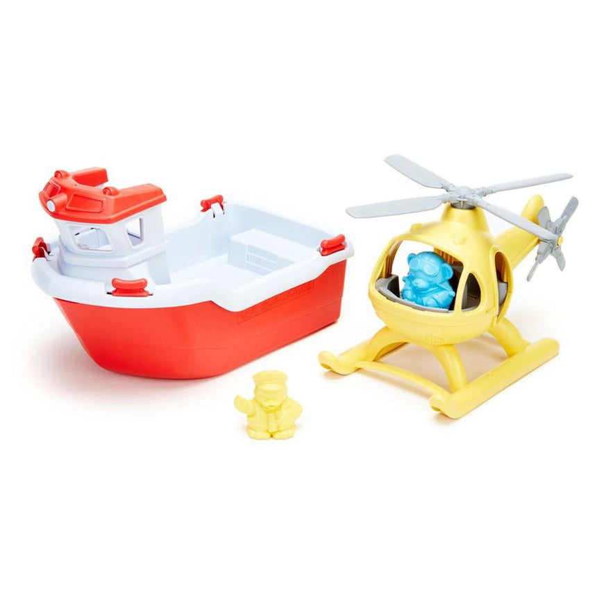 Bateau et Hélicoptère-Green Toys-GRY-RBH1-1155-CLÉMENT