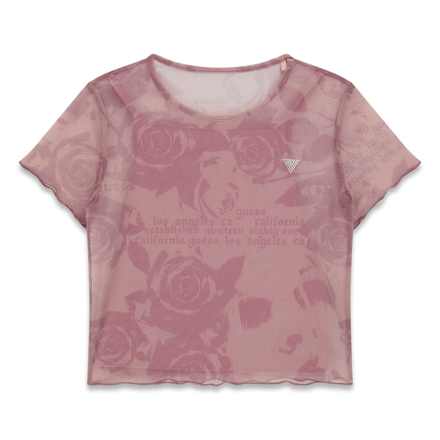 T-shirt Mesh Floral 7-14ans-Guess Kids-Rose-7-GUE-J6YI36K3775-CLÉMENT