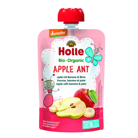 Purée Bio - Apple Ant - Pomme avec Banane & Poire (À partir de 6 mois)-Holle-HLL-HF1-CLÉMENT