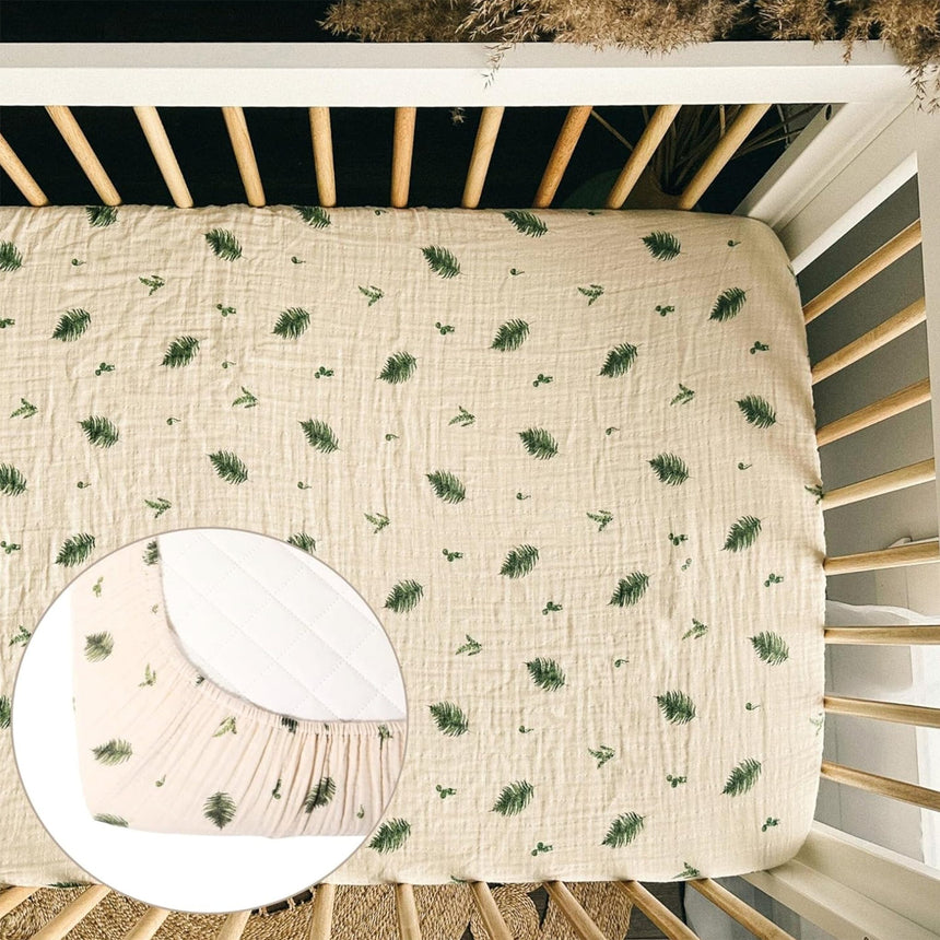 Drap Contour Couchette de Bébé - Fougère-House of Elia-HOE-CRIB-F2022FN-CLÉMENT