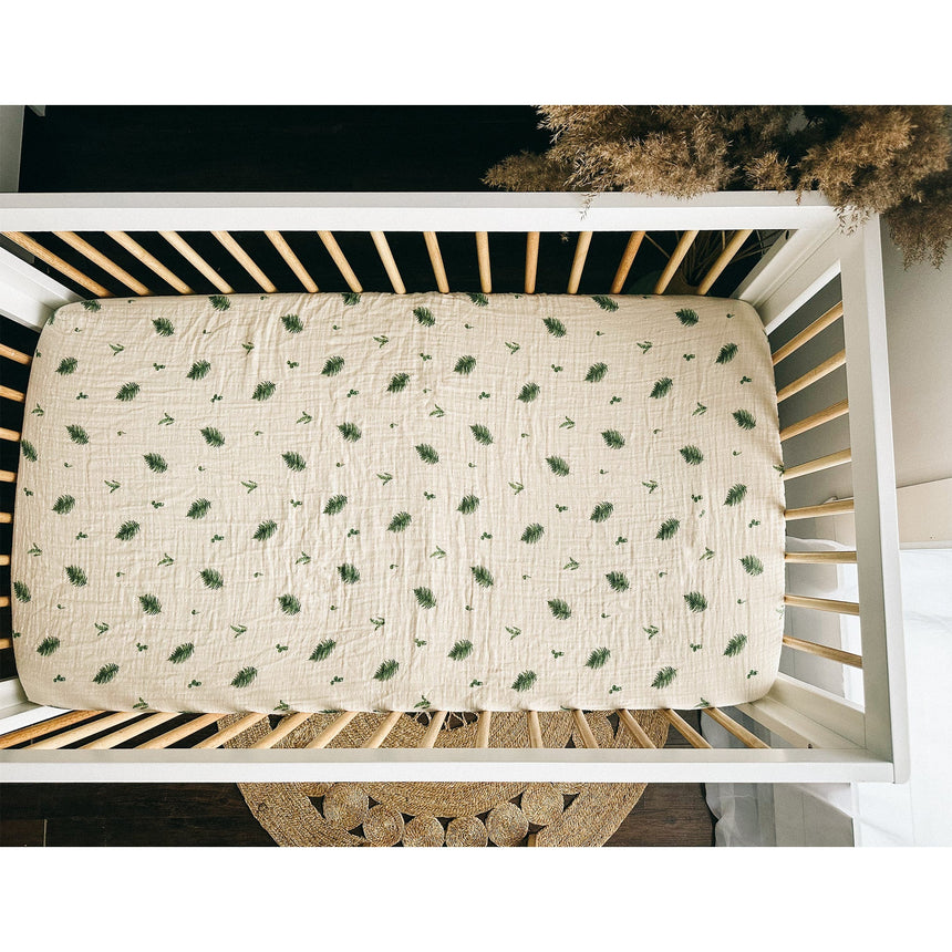 Drap Contour Couchette de Bébé - Fougère-House of Elia-HOE-CRIB-F2022FN-CLÉMENT
