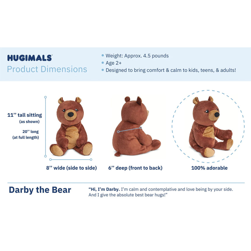Darby L'ours Peluche Lourde 2kg-Hugimals-HUG-HUG-OURS-CLÉMENT