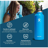 Bouteille avec capuchon de paille flexible 21oz - Noir-Hydro Flask-HYD-S21FS001-CLÉMENT