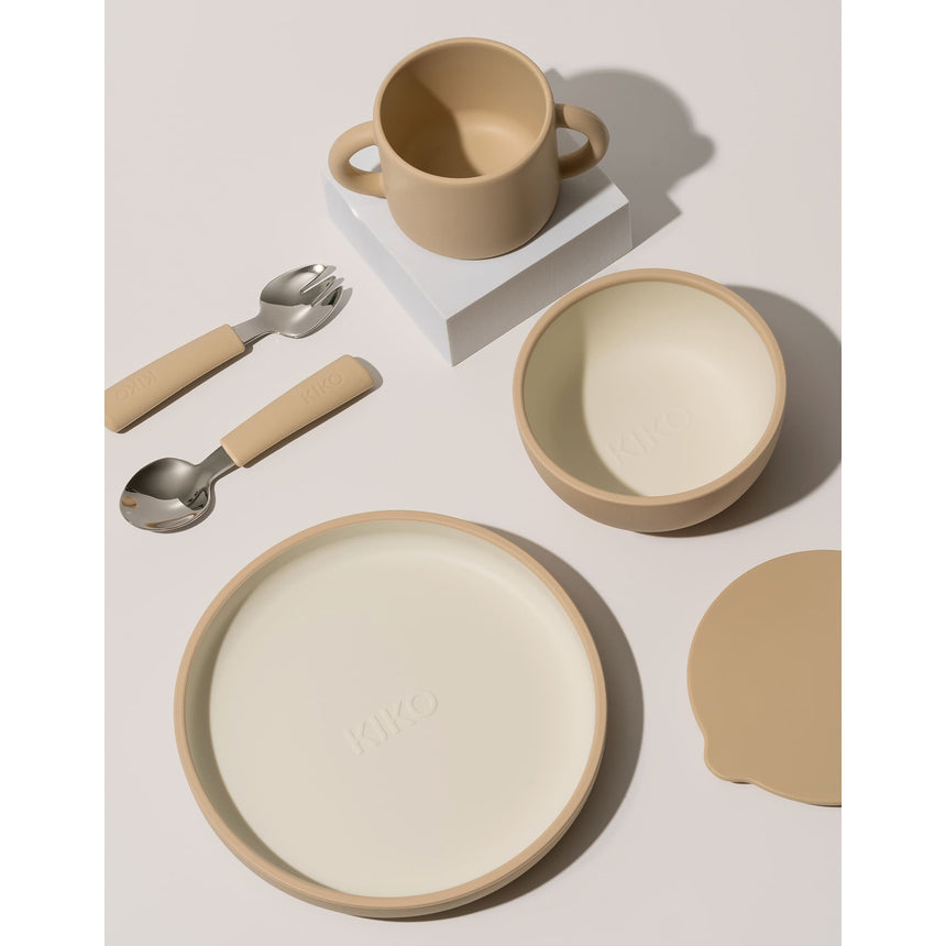 Assiette à Ventouse en Silicone - Sable-Kiko The Label-IKO-ASSSABLE-CLÉMENT