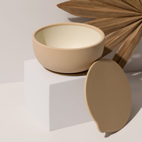 Bol à Ventouse en Silicone avec Couvercle - Sable-Kiko The Label-IKO-BOLSABLE-CLÉMENT