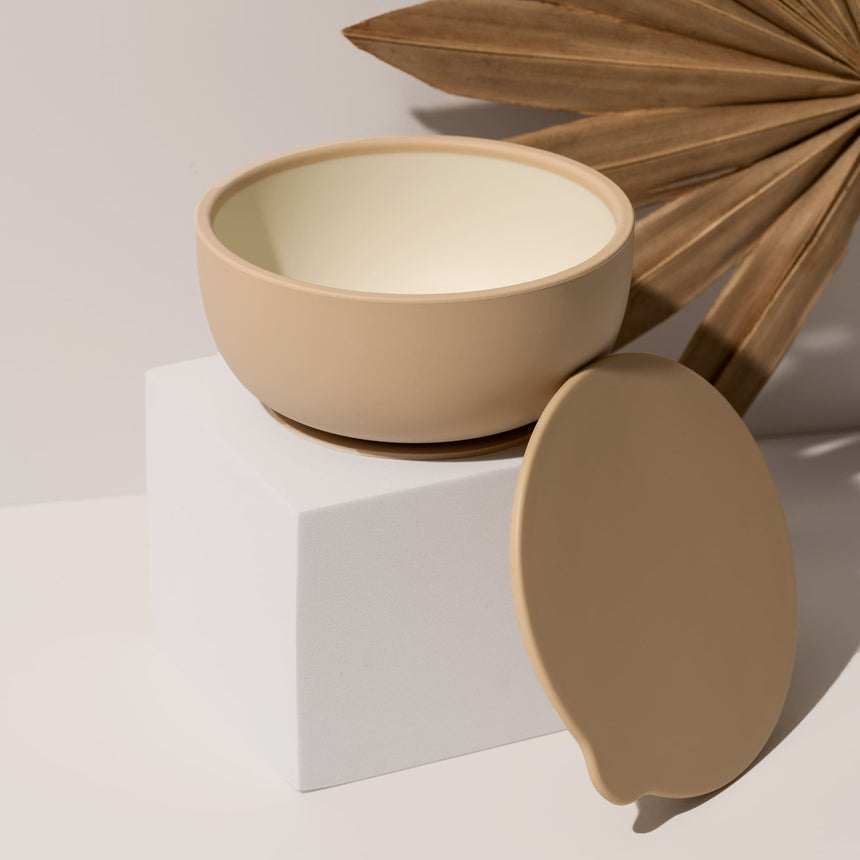Bol à Ventouse en Silicone avec Couvercle - Sable-Kiko The Label-IKO-BOLSABLE-CLÉMENT