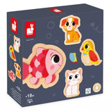 Casse-Tête Évolutifs en Bois (4) - Animaux de Compagnie-Janod-JAD-J07115-CLÉMENT