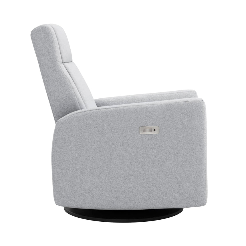 Fauteuil Berçant et Pivotant Nelly - Arlo Heather Gris / Noir avec Mécanisme Électrique-Jaymar BB-JAM-525-ARLO-57-CLÉMENT