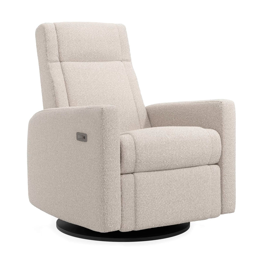 Fauteuil Berçant et Pivotant Nelly - Beyond Sheep Vanille / Noir avec Mécanisme Électrique-Jaymar BB-JAM-525-BEYON-11-CLÉMENT