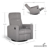 Fauteuil Berçant et Pivotant Nelly - Como Sable / Noir avec Mécanisme Électrique-Jaymar BB-JAM-525-COMO-20-CLÉMENT