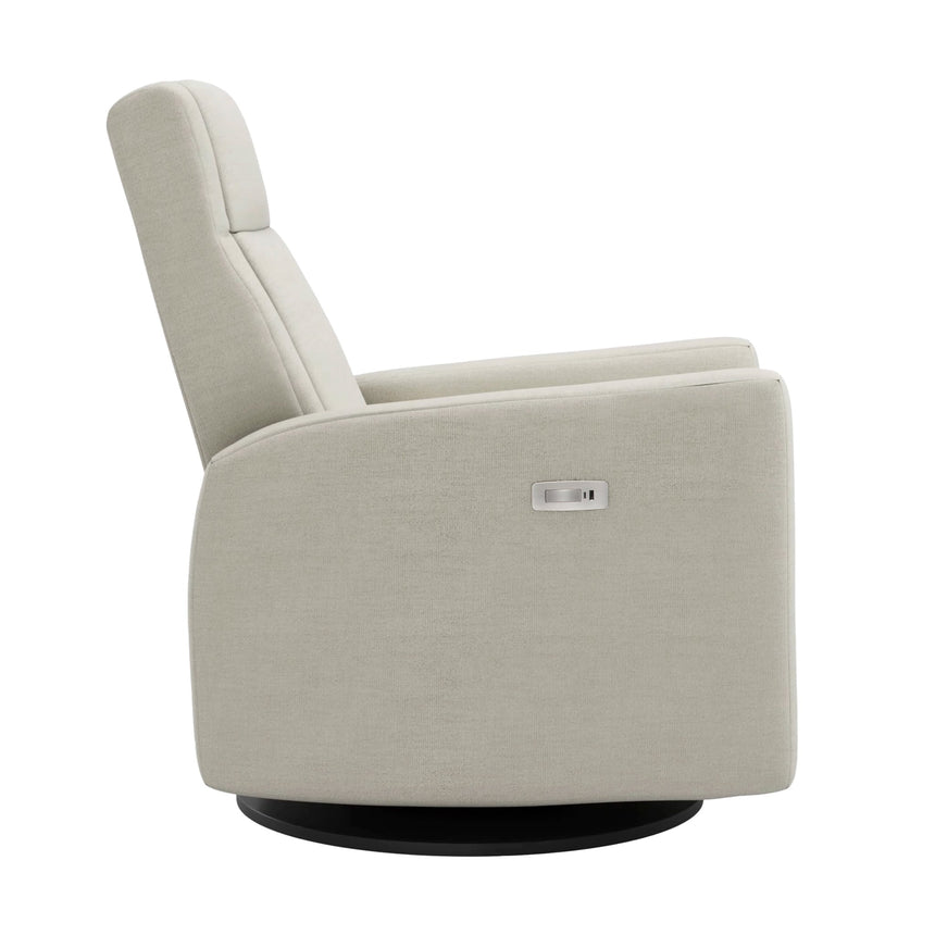 Fauteuil Berçant et Pivotant Nelly - Como Sable / Noir avec Mécanisme Électrique-Jaymar BB-JAM-525-COMO-20-CLÉMENT