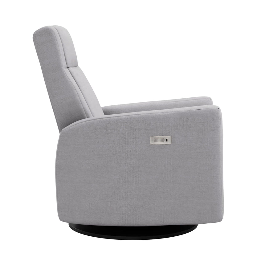 Fauteuil Berçant et Pivotant Nelly - Como Dove Gris / Noir avec Mécanisme Électrique-Jaymar BB-JAM-525-COMO-61-CLÉMENT