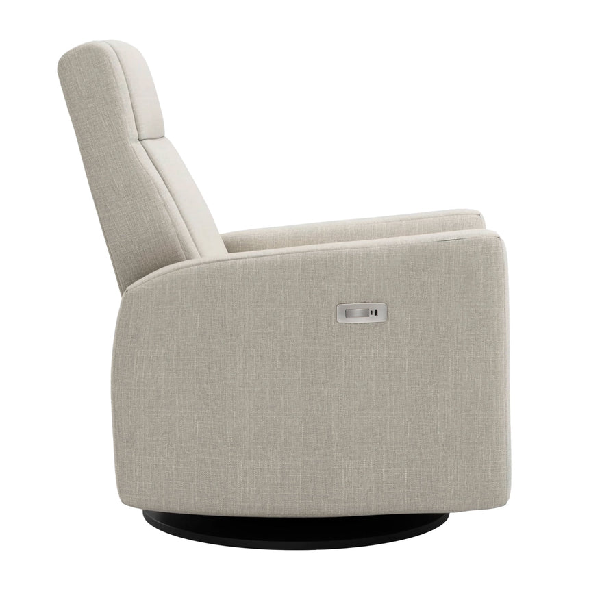 Fauteuil Berçant et Pivotant Nelly - Nubia Ivoire / Noir avec Mécanisme Électrique-Jaymar BB-JAM-525-NUBIA-1-CLÉMENT
