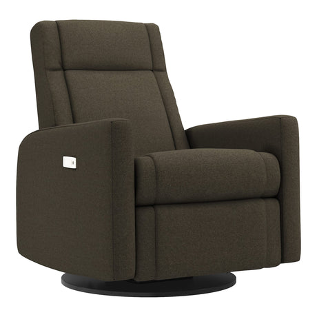 Grand Fauteuil Berçant et Pivotant Nelly avec Mécanisme Électrique - Tissu Anti-tache Mojo Espresso-Jaymar BB-JAM-525-ESPRE006-CLÉMENT