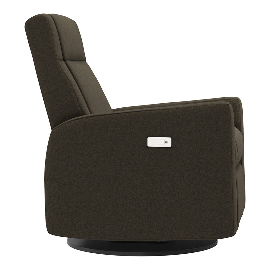 Grand Fauteuil Berçant et Pivotant Nelly avec Mécanisme Électrique - Tissu Anti-tache Mojo Espresso-Jaymar BB-JAM-525295ESP006-CLÉMENT