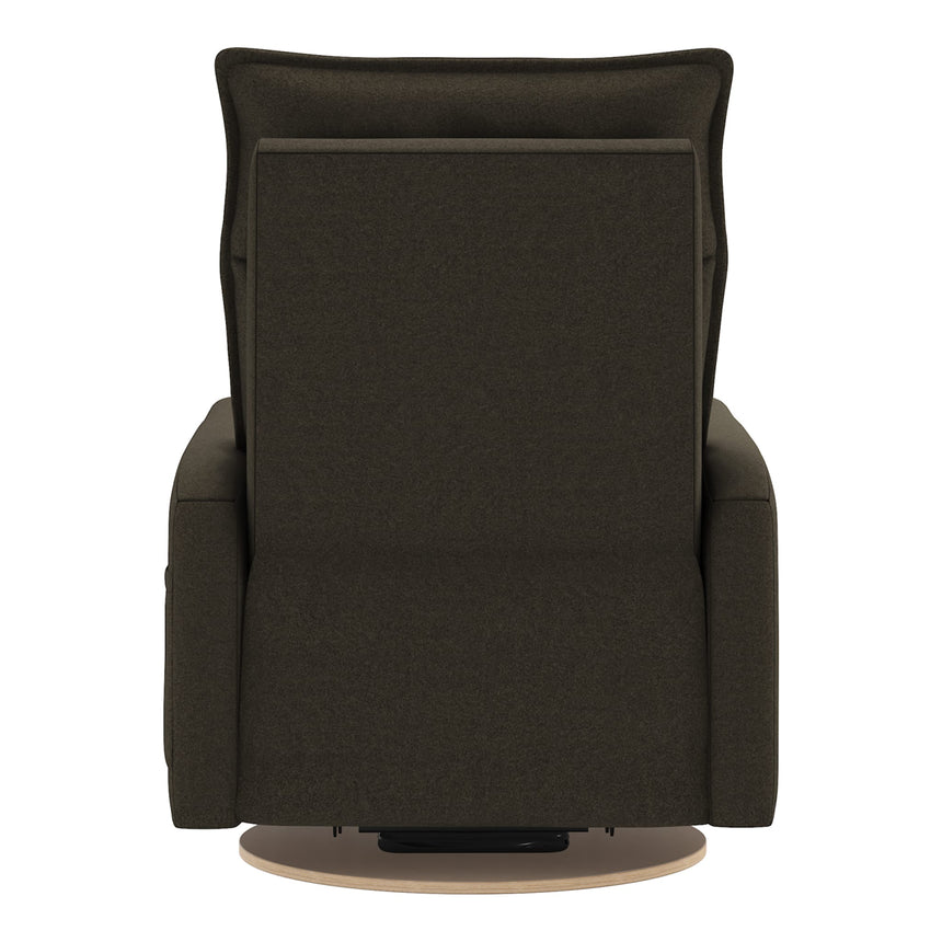 Grand Fauteuil Berçant et Pivotant Arya avec Mécanisme Électrique - Tissu Anti-tache Mojo Espresso-Jaymar BB-JAM-526-ESPRE006-CLÉMENT