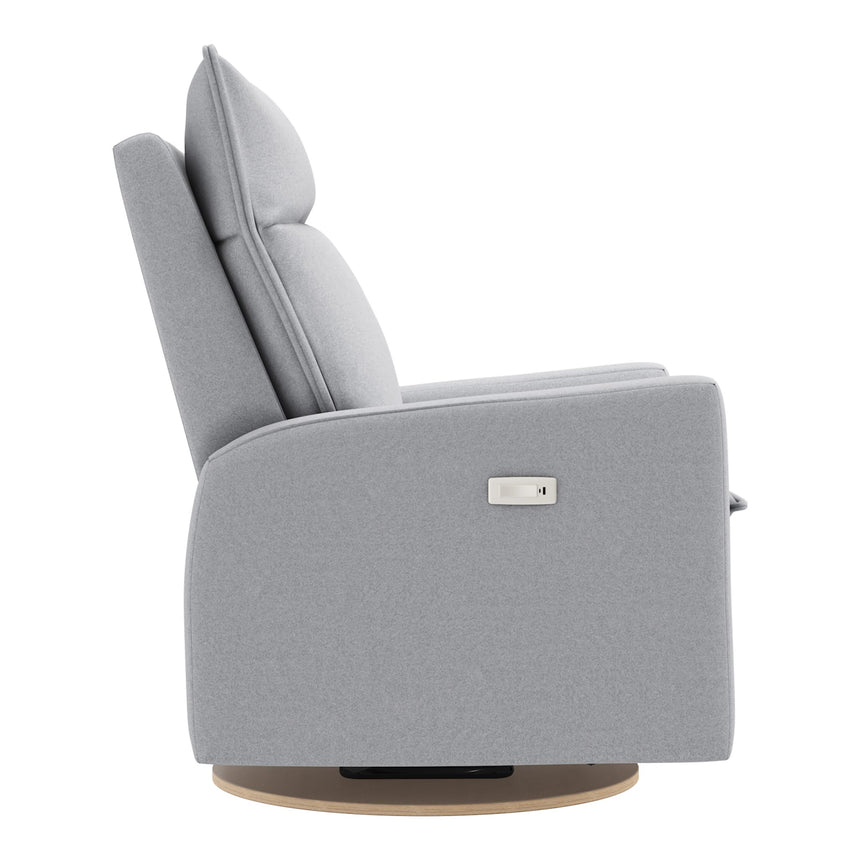 Grand Fauteuil Berçant et Pivotant Arya avec Mécanisme Électrique - Arlo Heather Silver-Jaymar BB-JAM-526295ARLO57-CLÉMENT
