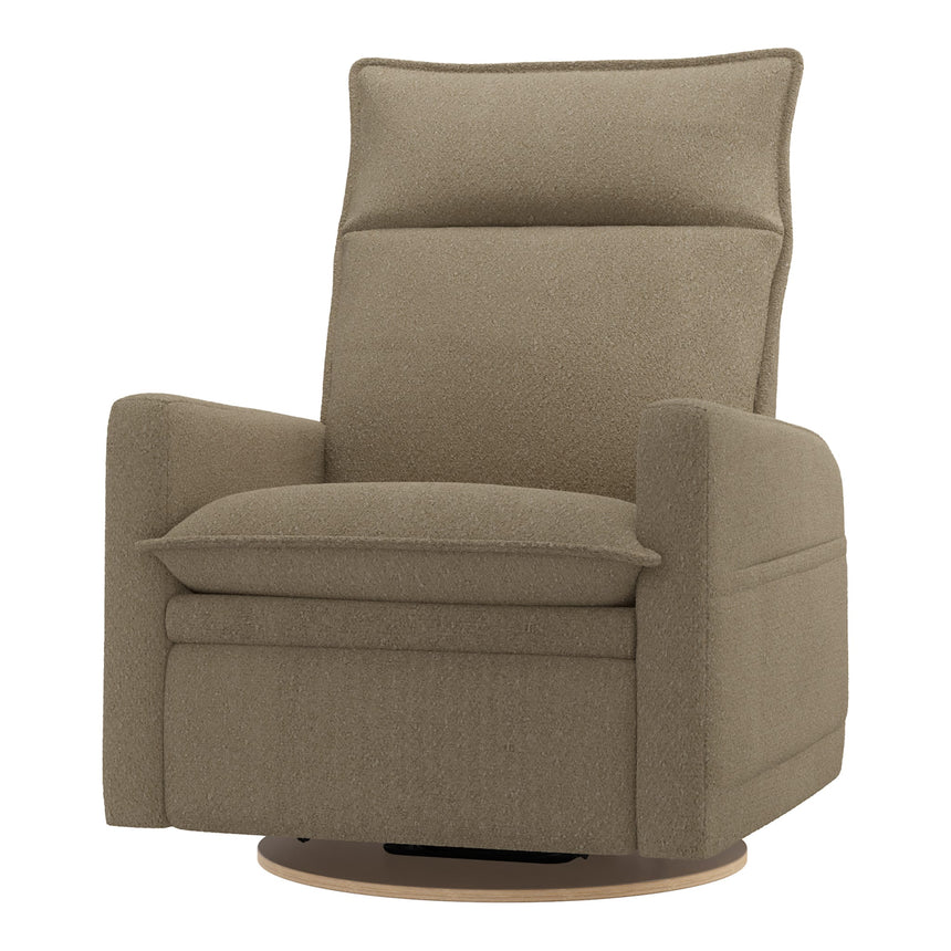 Grand Fauteuil Berçant et Pivotant Arya avec Mécanisme Électrique - Tissu Anti-tache Tessa Mocha-Jaymar BB-JAM-526295MOC606-CLÉMENT