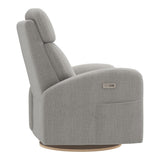 Grand Fauteuil Berçant Inclinable Pivotant Hailey avec Mécanisme Électrique - Nubia Silver-Jaymar BB-JAM-527295NUBI57-CLÉMENT
