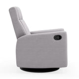 Fauteuil Berçant et Pivotant Nelly - Como Dove Gris / Noir-Jaymar BB-JAM-521-COMO-61-CLÉMENT