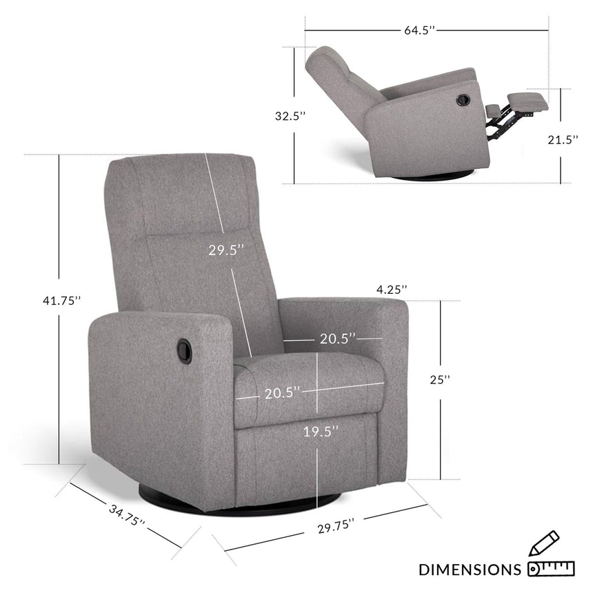 Fauteuil Berçant et Pivotant Nelly - Breather Driftwood / Noir-Jaymar BB-JAM-521-BREATH56-CLÉMENT