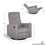 Fauteuil Berçant et Pivotant Nelly - Nexus Charcoal / Noir-Jaymar BB-JAM-521-NEXUS-59-CLÉMENT
