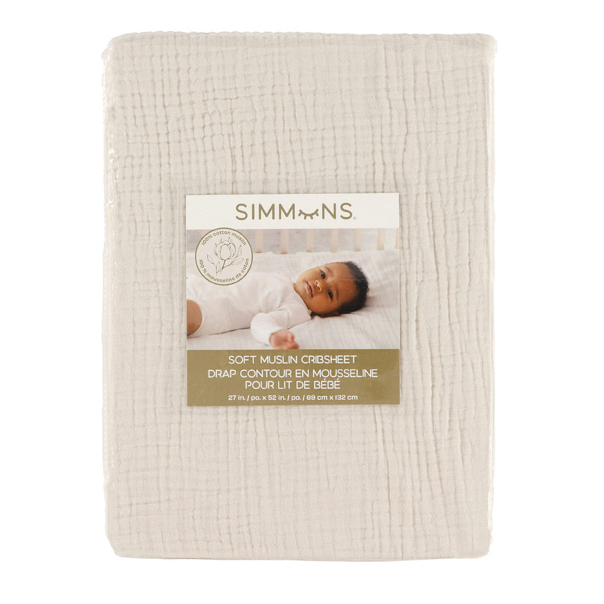 Drap Contour Mousseline pour Lit de Bébé - Moonbeam-Simmons-JAS-29615-CLÉMENT