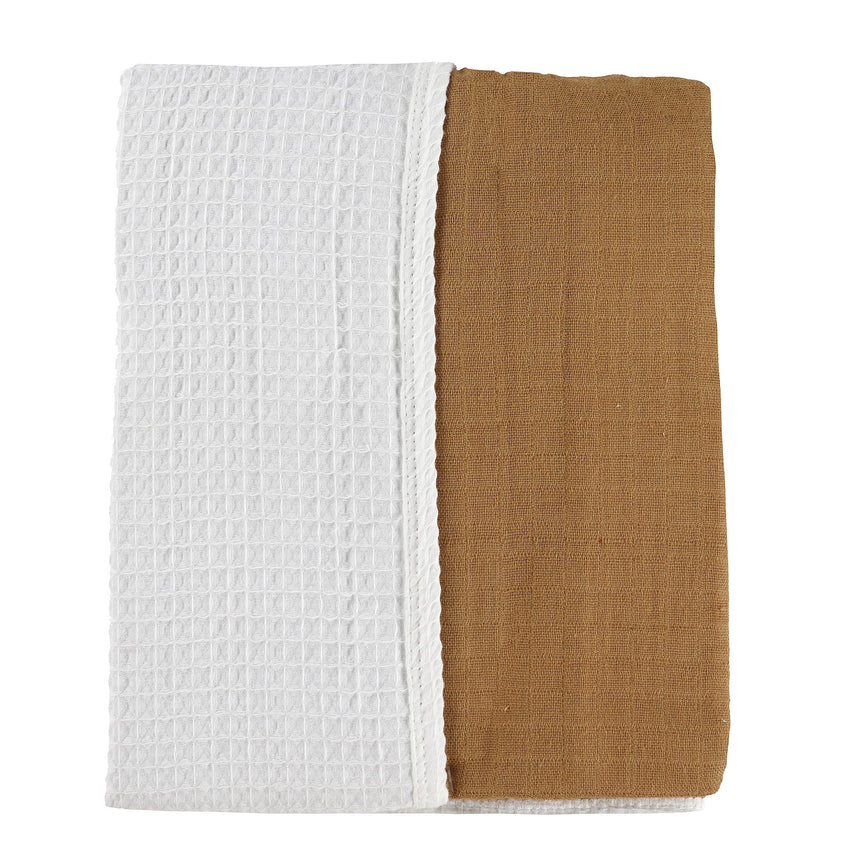 Couverture Mousseline Gaufré - Uni Brun-Origami Maison-JAS-RMOUSSGAUFBR-CLÉMENT