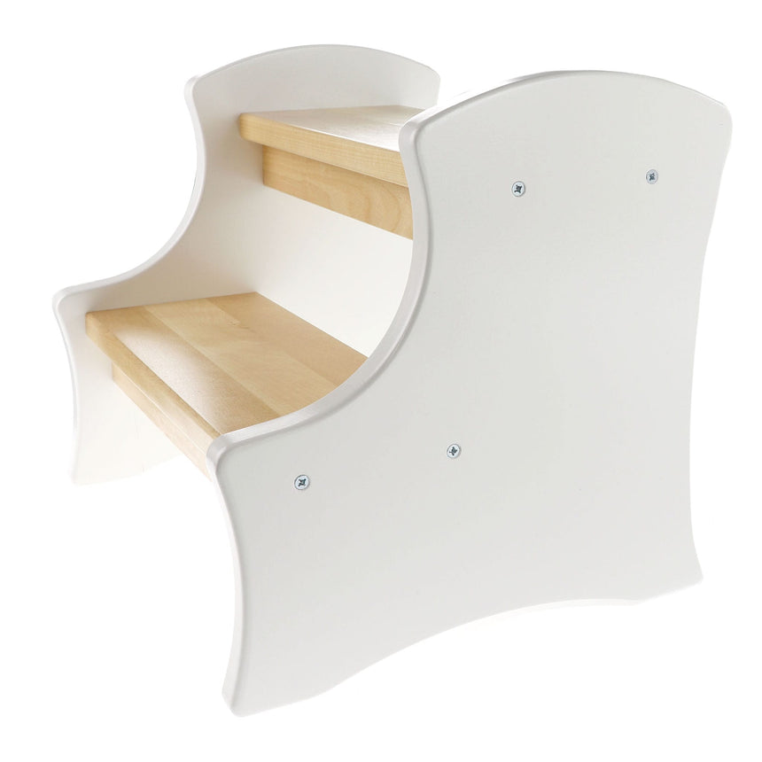 Marche-pied en Bois - Blanc Naturel-JB Poitras-JBP-702-blanc-na-CLÉMENT