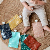 Pochettes à compote réutilisables Boho 6x (4oz)-Kangoo & Cie-KGO-BOHO-CLÉMENT