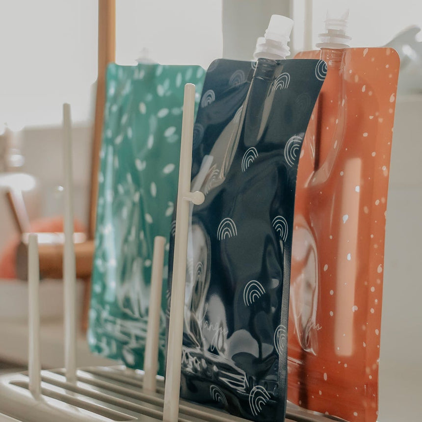 Pochettes à compote réutilisables Boho 6x (4oz)-Kangoo & Cie-KGO-BOHO-CLÉMENT