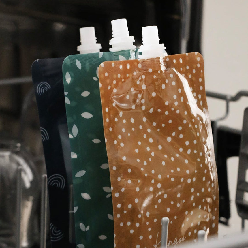 Pochettes à compote réutilisables Boho 6x (4oz)-Kangoo & Cie-KGO-BOHO-CLÉMENT