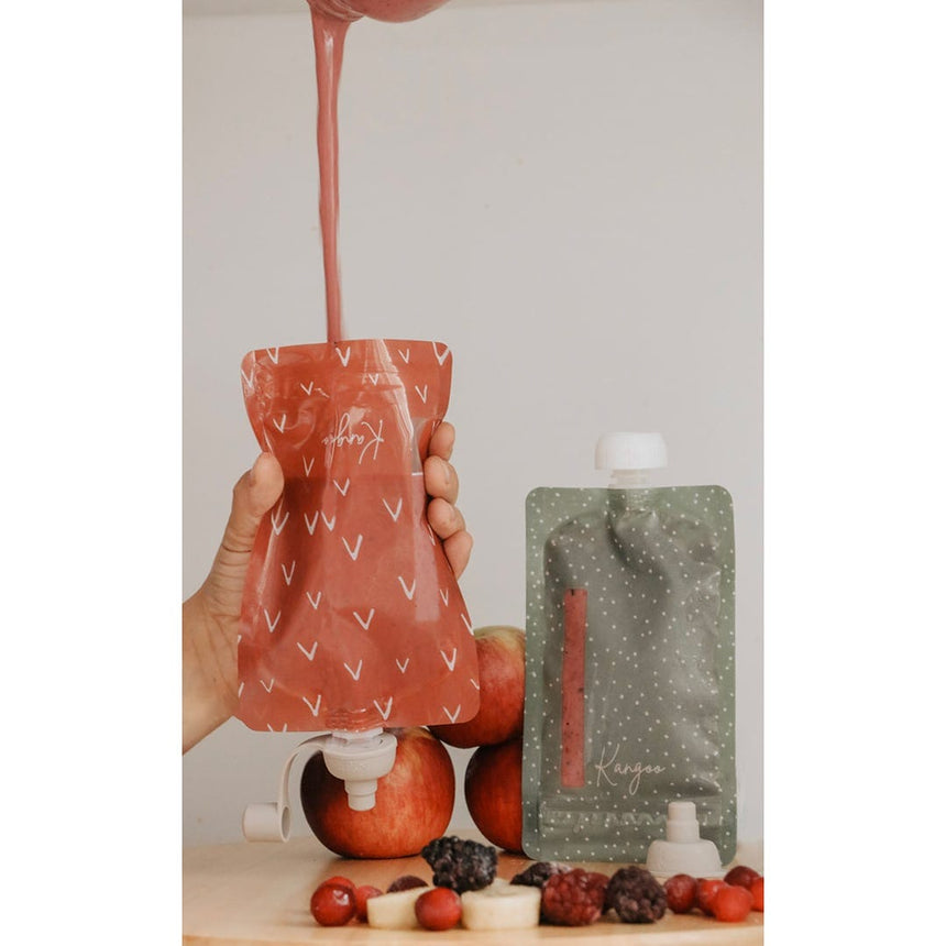 Pochettes à compote réutilisables Boho 6x (4oz)-Kangoo & Cie-KGO-BOHO-CLÉMENT