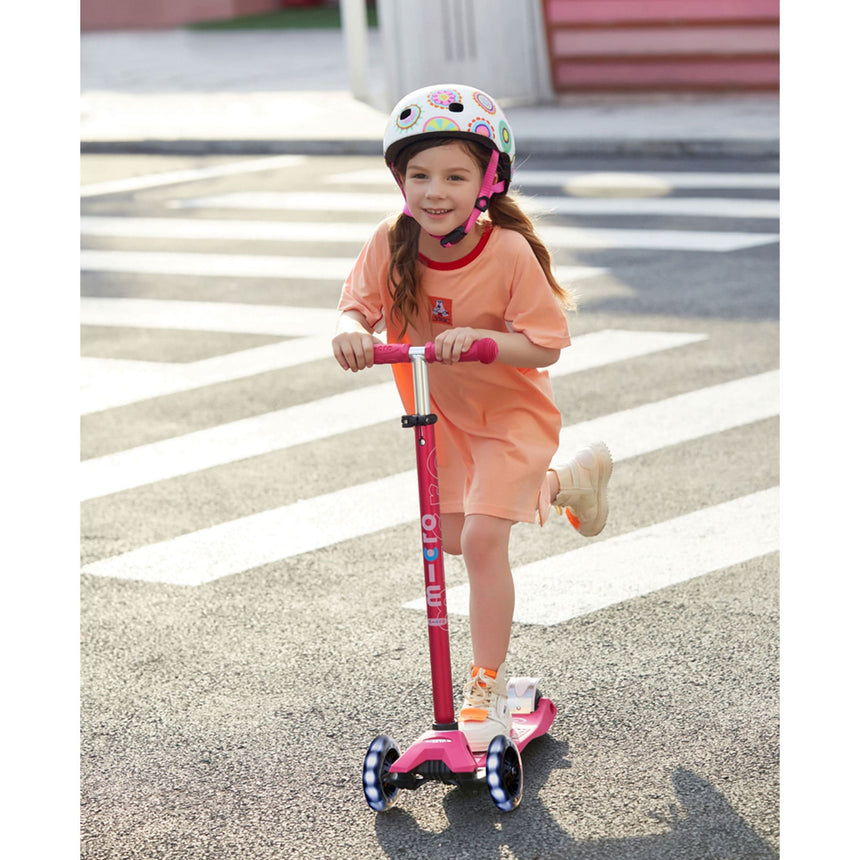 Trottinette LED Maxi MICRO Deluxe - Rose-Micro-KIB-MMD077-CLÉMENT