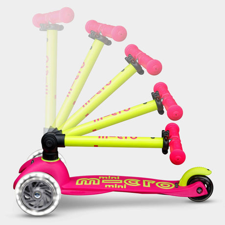 Trottinette Mini Pliable Del - Jaune Néon / Rose-Micro-KIB-MMD243-CLÉMENT