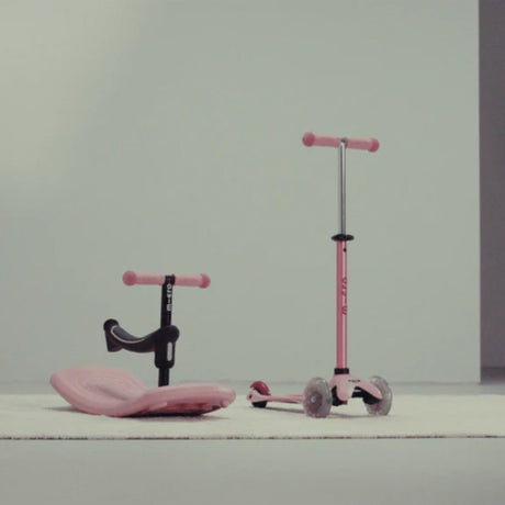 Trottinette Mini Rock&go LED - Dusty Rose-Micro-KIB-MMD386-CLÉMENT