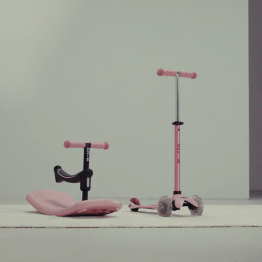 Trottinette Mini Rock&go LED - Dusty Rose-Micro-KIB-MMD386-CLÉMENT