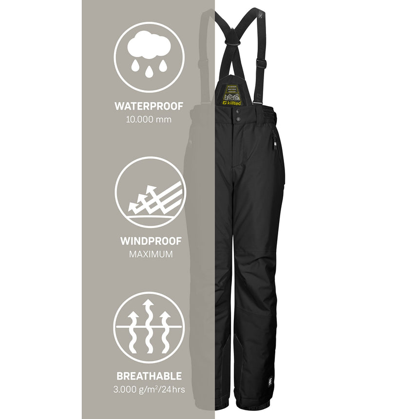 Pantalon KSW 214 Noir 10-16ans-Killtec-KTC-43651-00200-CLÉMENT