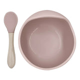 Cuillère et Bol en Silicone Siliscoop - Rose-Kushies-KUS-F119-ROSE-CLÉMENT