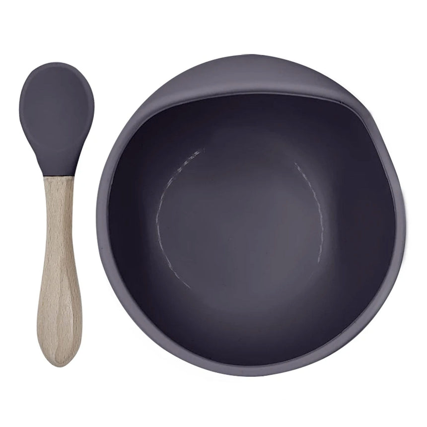 Cuillère et Bol en Silicone Siliscoop - Prune-Kushies-KUS-F119-SPAR-CLÉMENT