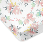 Drap Contour pour Lit de Bébé - Percale Fleurs-Kushies-KUS-S730-200-CLÉMENT