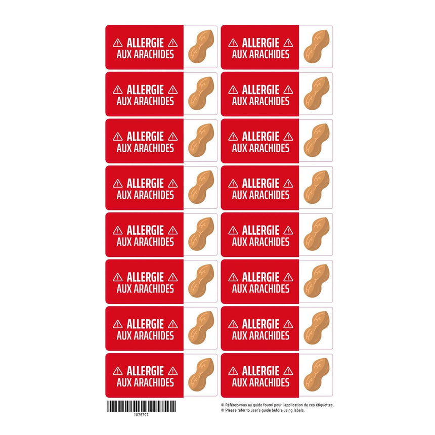 Étiquettes Allergie - Arachides-Clement - Impressions-LAB-ECALL-ARACHI-CLÉMENT