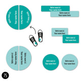 Étiquettes Personnalisées Mini - Turquoise-Clement - Impressions-LAB-ECMINI-TURQU-CLÉMENT