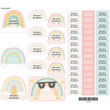 Étiquettes Essentiel - Arcs-en-ciel Rose-Clement - Impressions-LAB-ECNOM-ARCR-CLÉMENT