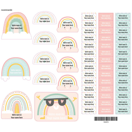 Étiquettes Essentiel - Arcs-en-ciel Rose-Clement - Impressions-LAB-ECNOM-ARCR-CLÉMENT