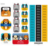 Étiquettes Essentiel - Chiens bleu-Clement - Impressions-LAB-ECNOM-CHIENB-CLÉMENT
