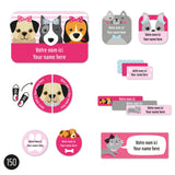 Étiquettes Essentiel - Chiens rose-Clement - Impressions-LAB-ECNOM-CHIENR-CLÉMENT
