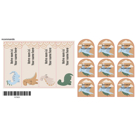 Étiquettes Classique - Dinos-Clement - Impressions-LAB-ECNOM-D-DINO-CLÉMENT