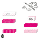 Étiquettes Essentiel - Scolaire rose-Clement - Impressions-LAB-ECNOM-ECOLER-CLÉMENT