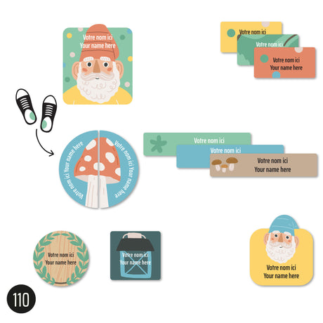 Étiquettes Garderie - Gnomes-Clement - Impressions-LAB-ECNOM-G-GNOM-CLÉMENT